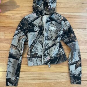 Darc Sport Cherry Blossom Woodland Camo Zip Up Hoodie
